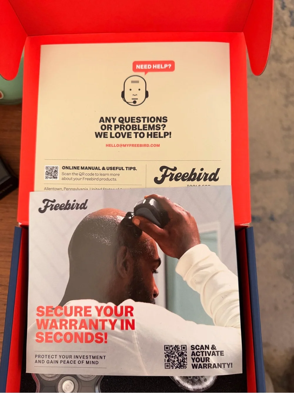 freebird Flex Series Shaving Kit — Blue with Orange Accents